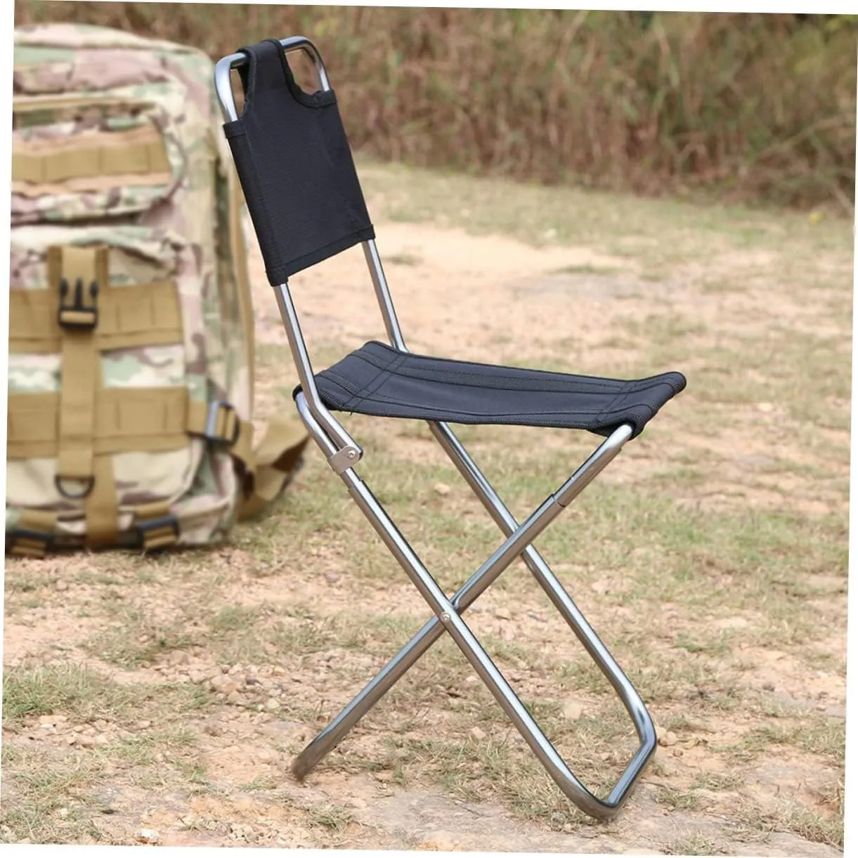 Homoyoyo Foldable Chairs Outdoor Folding Stool with Back Camping Folding Chair Folding Stool Portable Folding Chair Outdoor Foldable Chair Outdoor Aluminum Alloy Folding Chairs