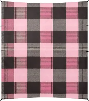 Hotpink Buffalo Plaid Check Tartan Scotland Foldable Beach Tent UPF50  Protection Lightweight Portable Sunshade Includes Sand Shovel, Sandbags, Stability Poles for Family Travel