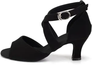 HROYL Women Latin Ballroom Dance Shoes Salsa Tango Low Heel Performence Dancing Shoes,FT095