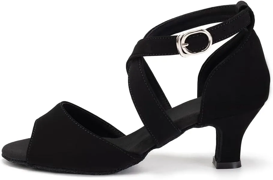 HROYL Women Latin Ballroom Dance Shoes Salsa Tango Low Heel Performence Dancing Shoes,FT095