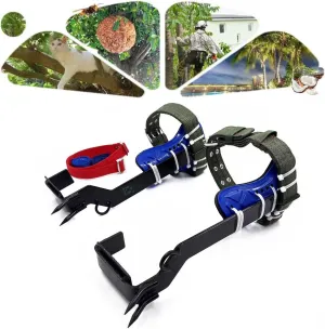 HTTMT- Upgraded Tree Climbing Spike Tool, Safety Adjustable Belt Lanyard Rope Rescue Belt With 2 Sturdy Gears,Life Adventure,Picking Fruit,Hunting Observation [P/N: ET-OUTDOOR002-A-RAW]