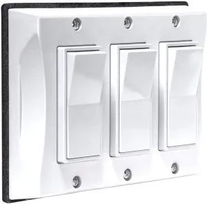 Hubbell-Bell 5129-1 3-Gang Weatherproof Cover, Vertical Decorator Style Switches, White