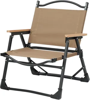 HUHJYUGE Folding Camping Chair with Armrest, Portable Folding Directors Chair, Heavy Duty Foldable Outdoor Chair, Easy Carry, for Lawn, Picnic and Fishing, Supports 265lbs (A)