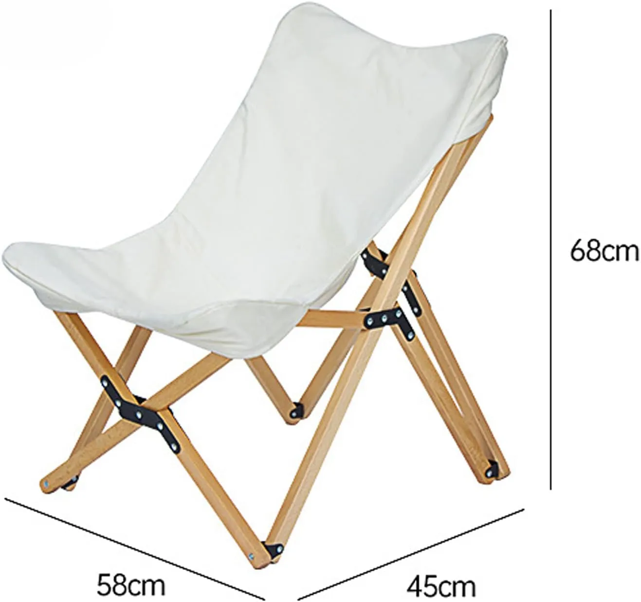 HUHJYUGE Outdoor Folding Chairs, Camping Folding Chair Heavy Duty, Folding Camping Chairs for Adults Lightweight, with Lumbar Support, for Beach, Fishing, Trip, Picnic, Lawn (A 58cm)