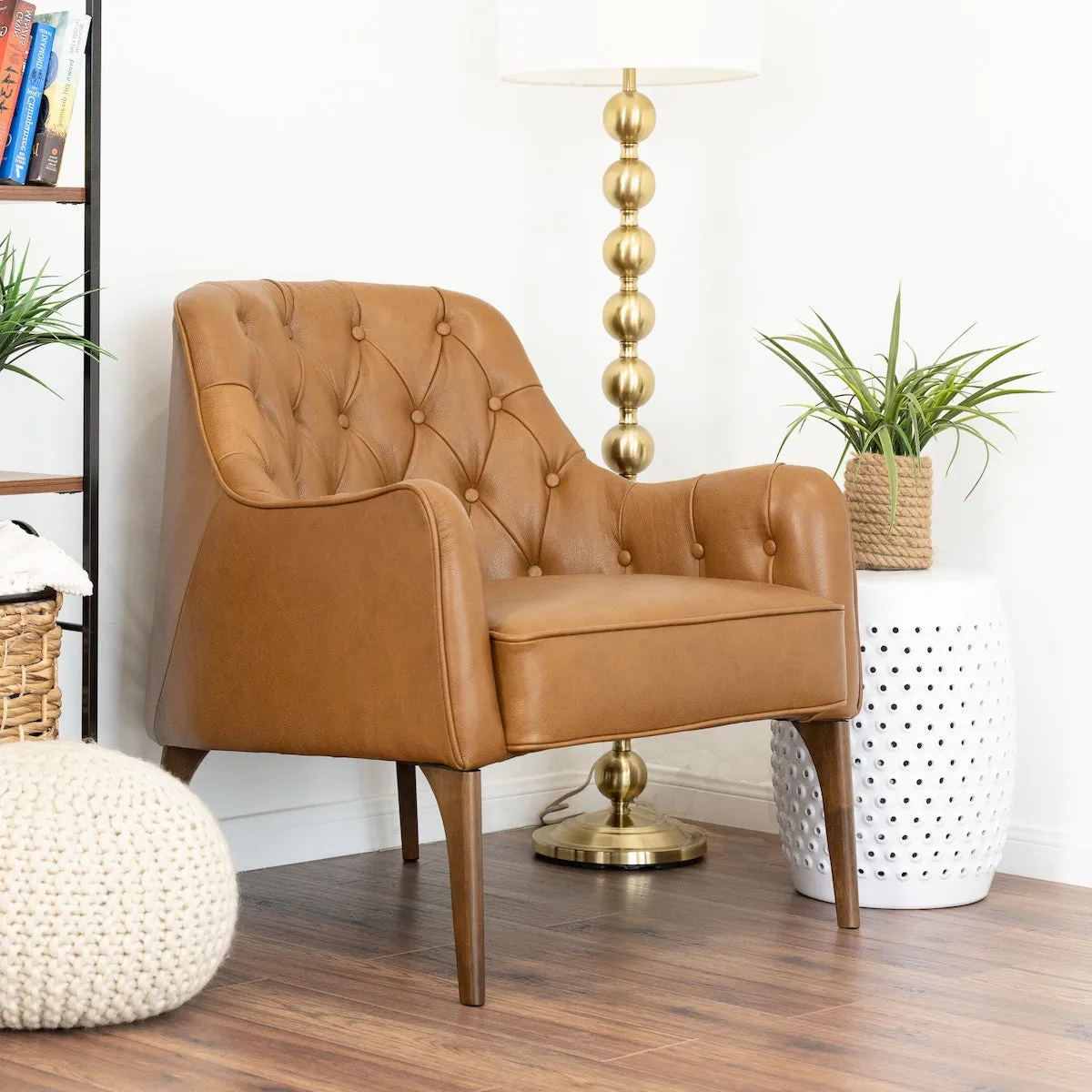 Hurley Tan Leather Lounge Chair
