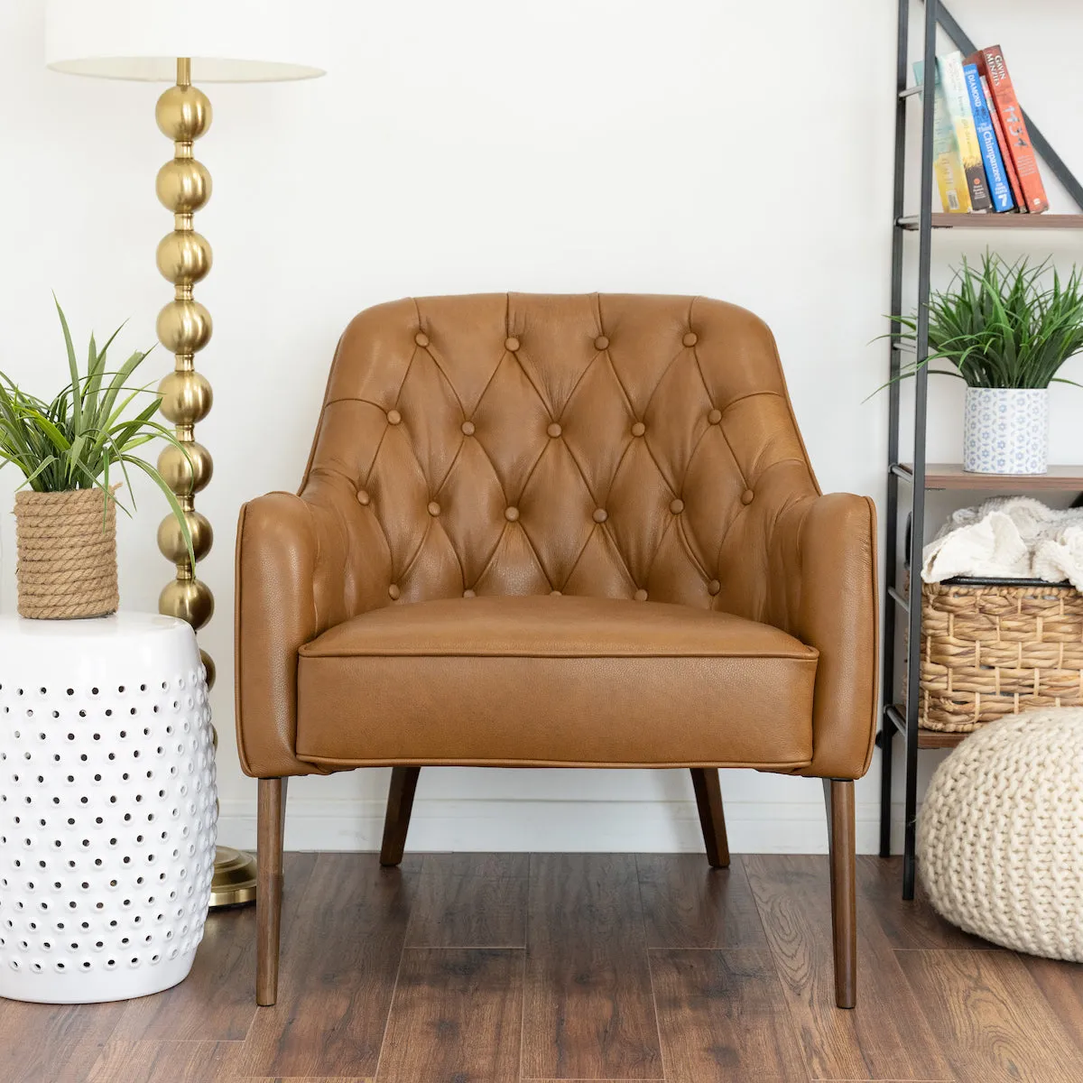 Hurley Tan Leather Lounge Chair