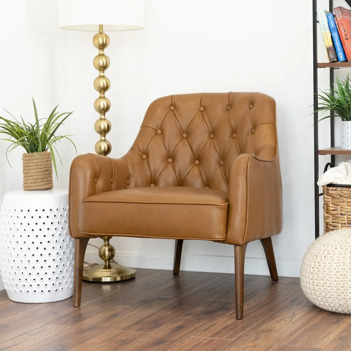 Hurley Tan Leather Lounge Chair