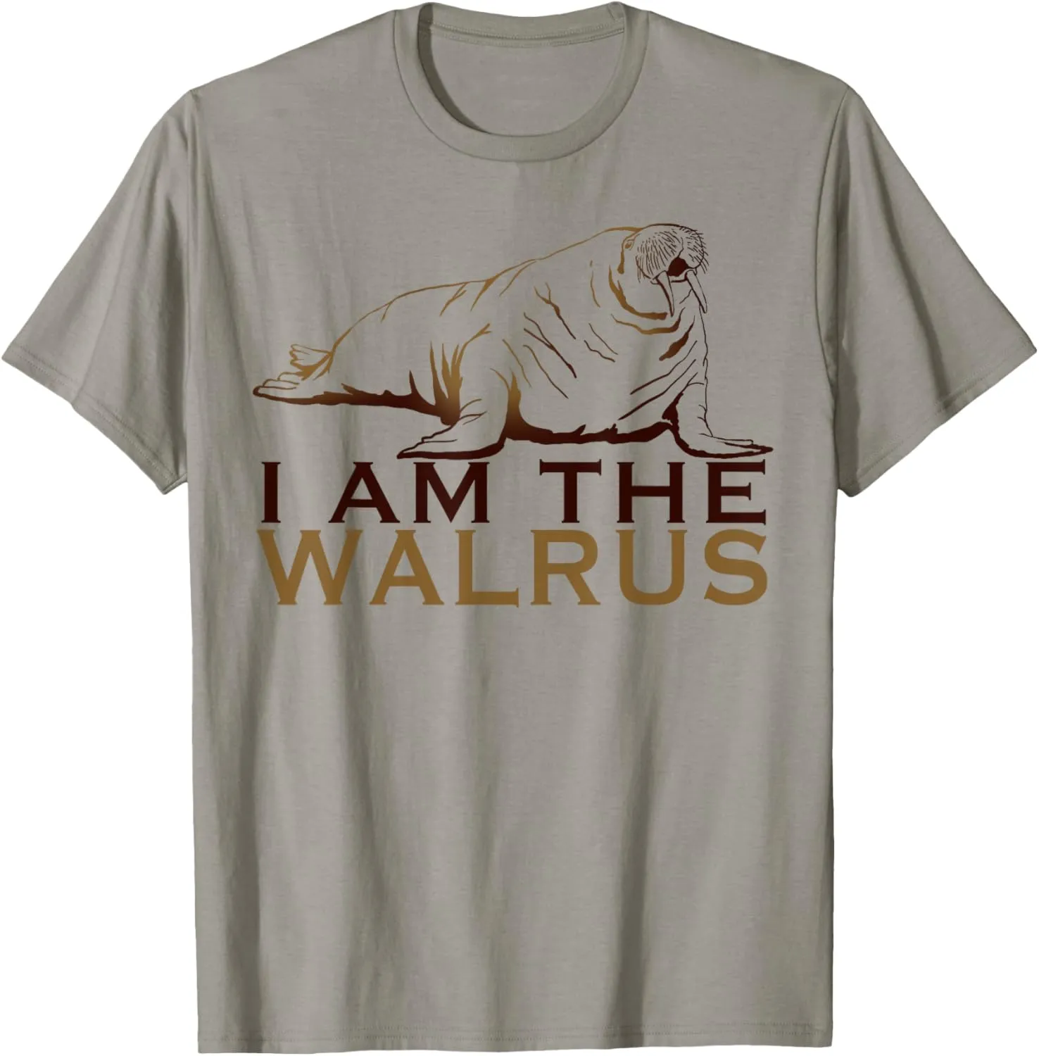 I Am The Walrus T-Shirt - Unisex Adult - Grey - Short Sleeve - Classic Fit - Winter - Cotton & Polyester Blend - Small