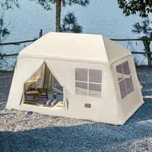 Inflatable Tents for Camping, Blow Up Tents with Hand Pump, 3-4 Person Air Glamping Tent