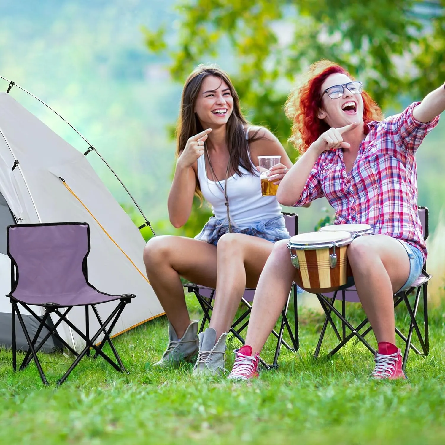 J JOYSAY Grape Portable Camping Chair Lightweight Outdoor Folding Chair for Adults Travel Chair for Outside Camping Sports Beach Travel Hiking