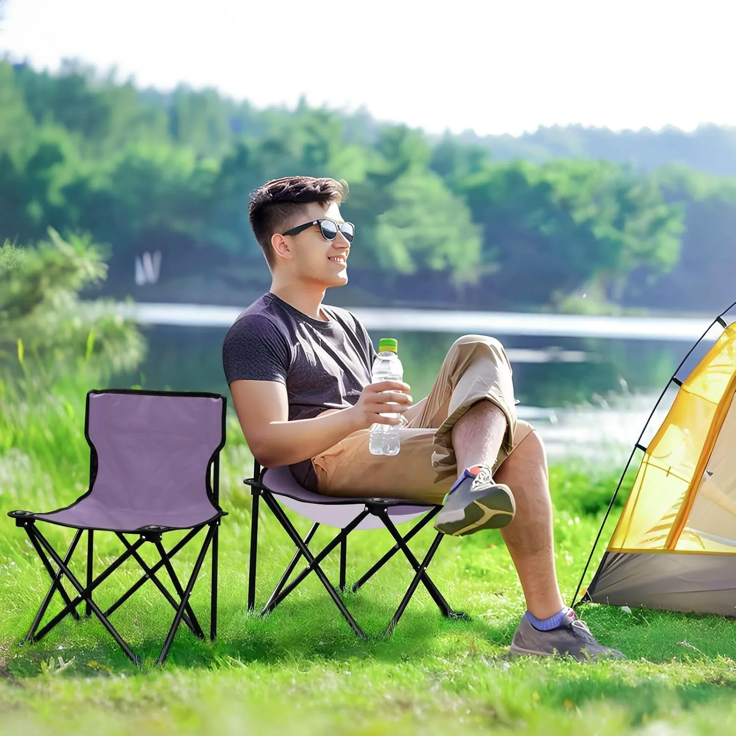 J JOYSAY Grape Portable Camping Chair Lightweight Outdoor Folding Chair for Adults Travel Chair for Outside Camping Sports Beach Travel Hiking
