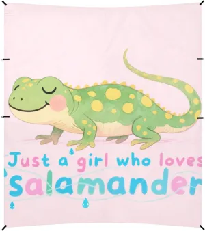 Just A Girl Who Loves Salanmander Beach Canopy UPF50  Waterproof Portable Sunshade with Sand Pockets for Family Trips, Picnics & Camping