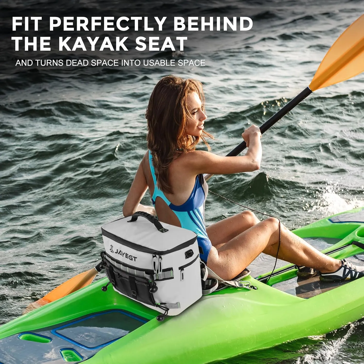 Kayak Cooler Behind Seat - Waterproof Cooler Bag Compatible with Lawn-Chair Seat Kayak，Kayak Accessories Camping Cooler, Portable Ice Chest for Fishing, Beach, Travel,Picnic, Cooler Leak-Proof