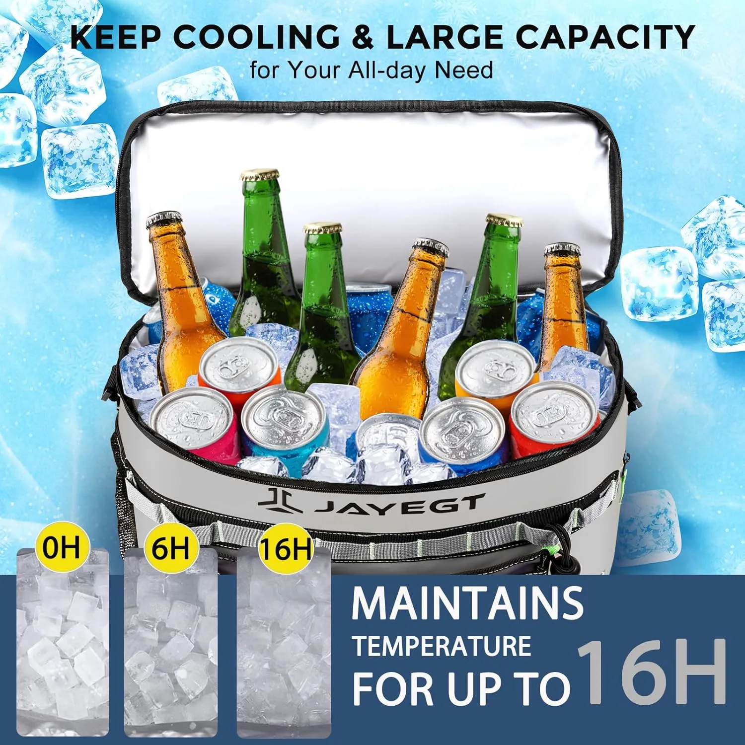 Kayak Cooler Behind Seat - Waterproof Cooler Bag Compatible with Lawn-Chair Seat Kayak，Kayak Accessories Camping Cooler, Portable Ice Chest for Fishing, Beach, Travel,Picnic, Cooler Leak-Proof