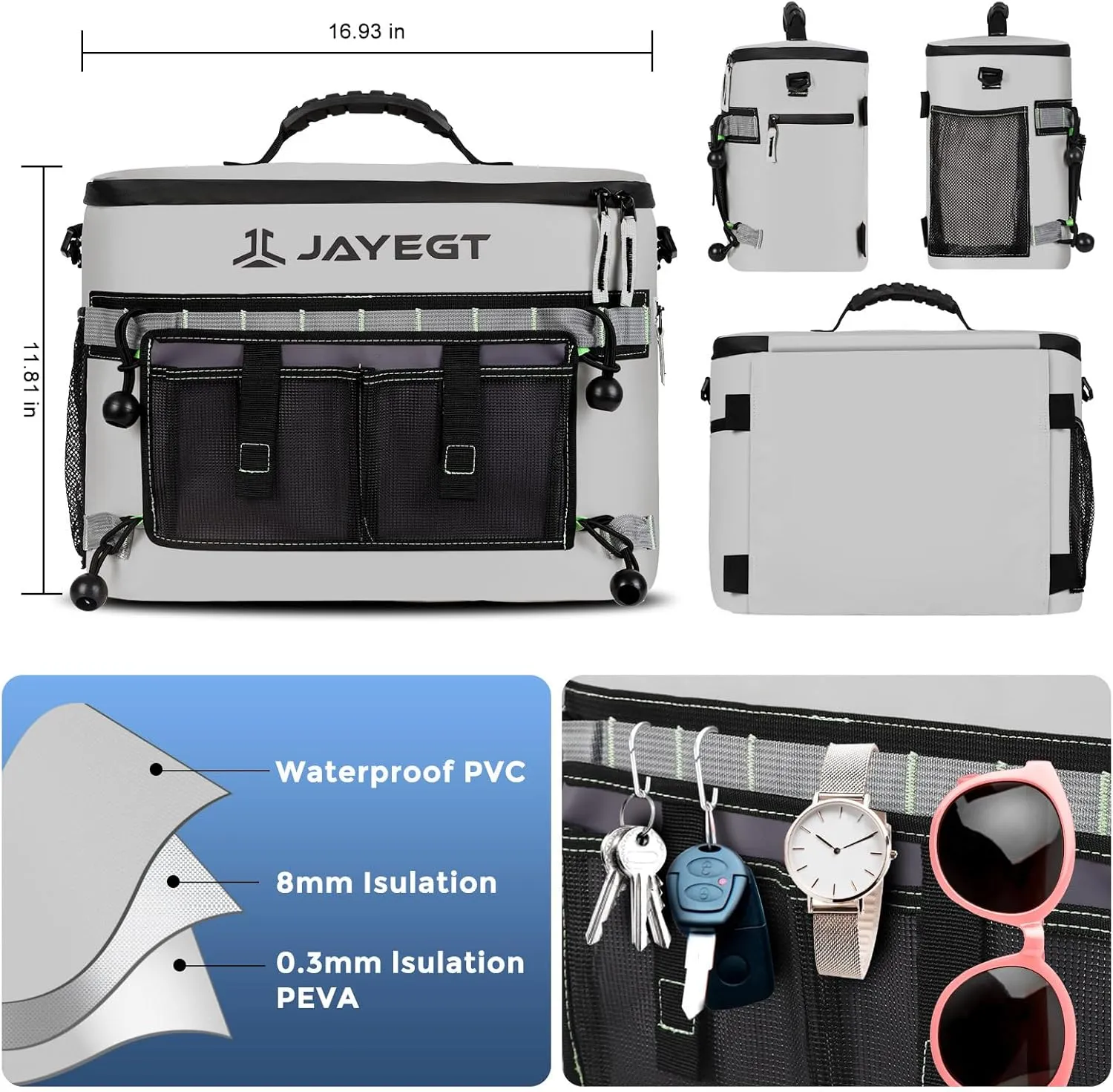 Kayak Cooler Behind Seat - Waterproof Cooler Bag Compatible with Lawn-Chair Seat Kayak，Kayak Accessories Camping Cooler, Portable Ice Chest for Fishing, Beach, Travel,Picnic, Cooler Leak-Proof