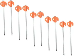 KESYOO 10pcs Outdoor Tent Steel Drillable Tent Stakes Heavy Duty Nails Lightweight Accessories Tent Pegs Heavy Duty Tents for Support Round Camping Tent Pegs Screw Type Plastic