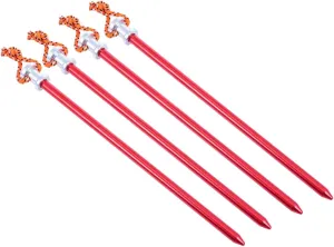 KESYOO 4pcs Tent Pegs Stakes Small Tent for Camping Tent Accessories Tall Camping Movable Tent Stick Ground Outdoor Portable Tent Nails Tent Stake Durable Tent Nail Aluminum Alloy Red