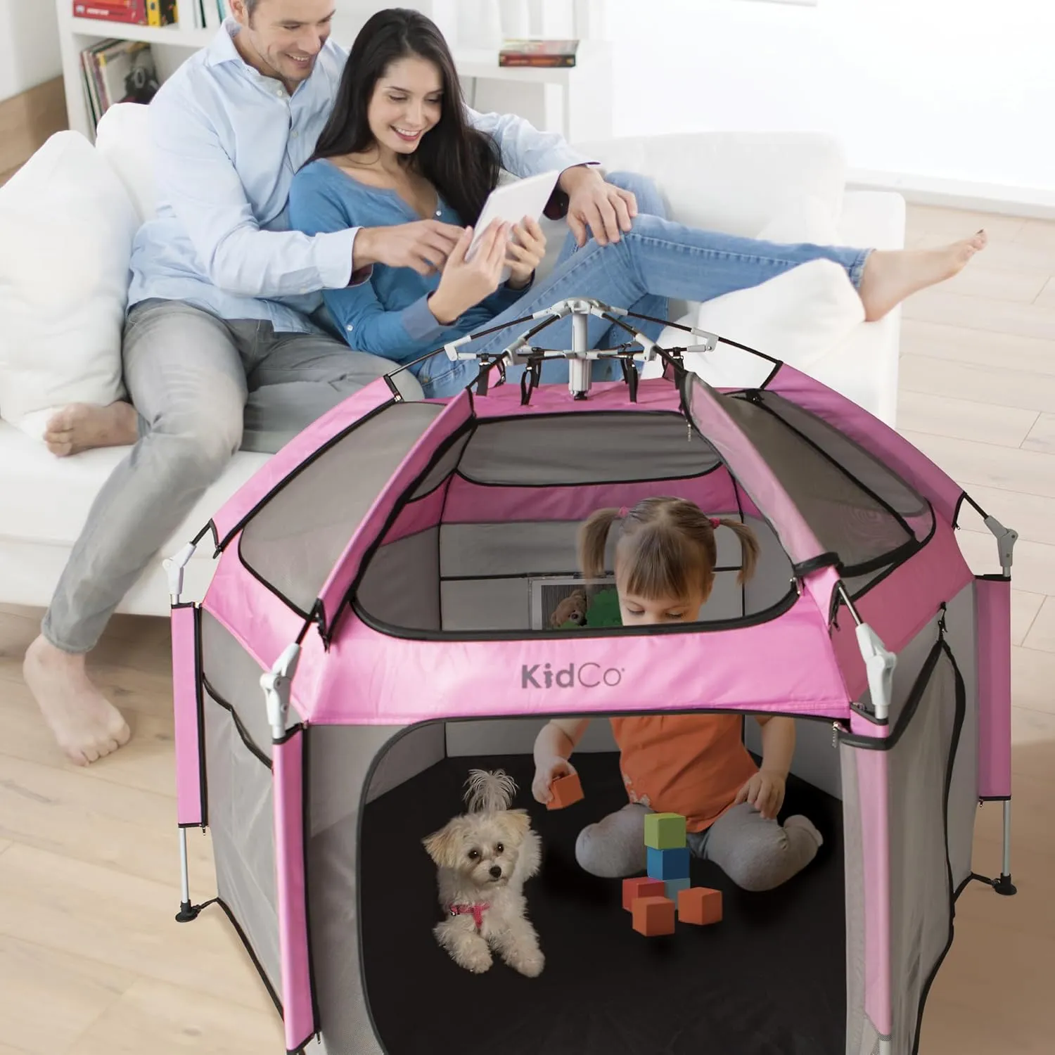 KidCo - Play N GoPod Lightweight Portable Kids Travel Camp Tent Playard, Play Tent Ages 6 Months - 8 Years (Pink)