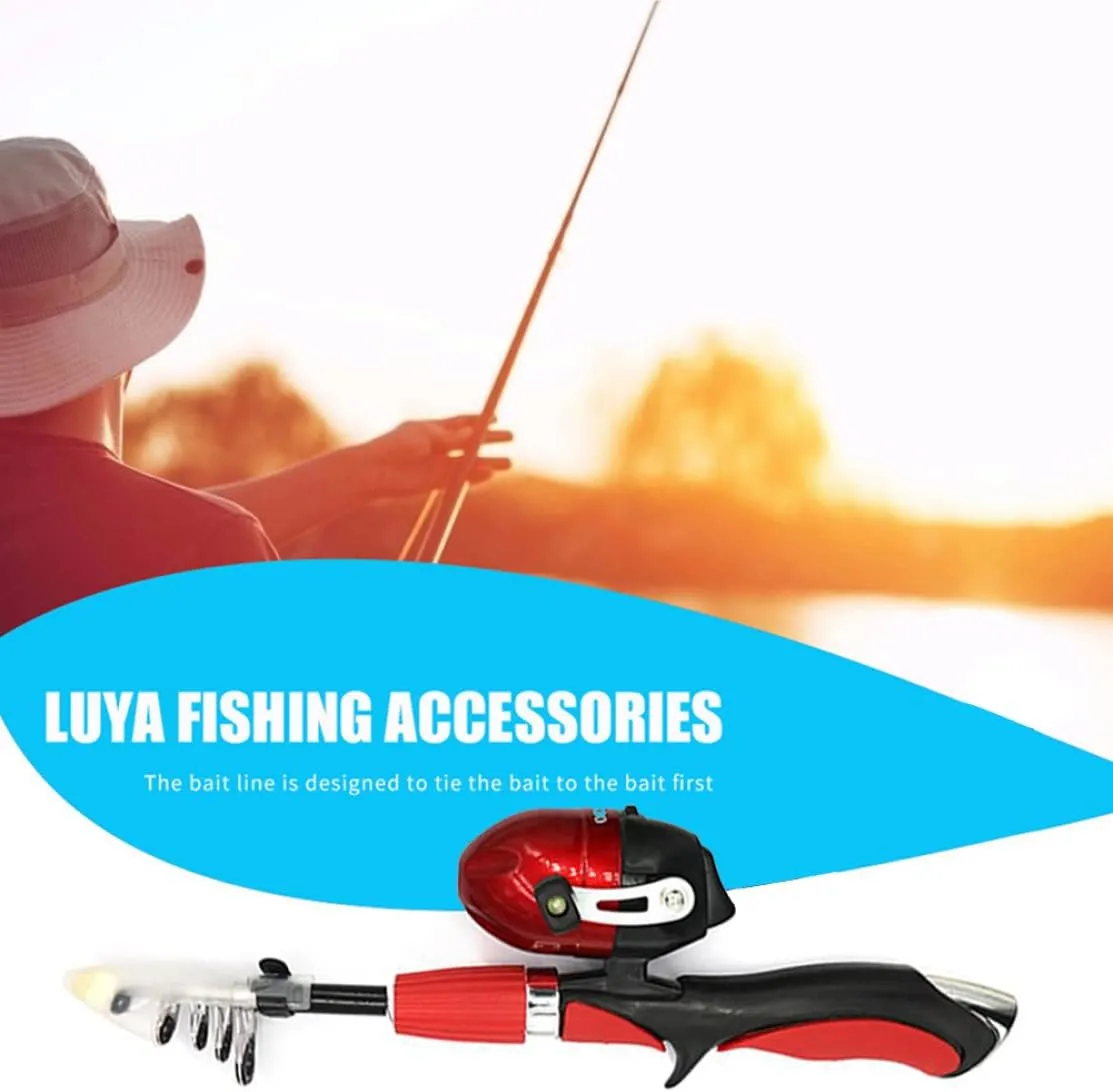 Kids Fishing Pole Set, 1 Set Kids Telescopic Fishing Rod with Reel Combo Kit, Bait, Spinning Reel & Hooks, Kids Fishing Rod for Children Beginners(Red)