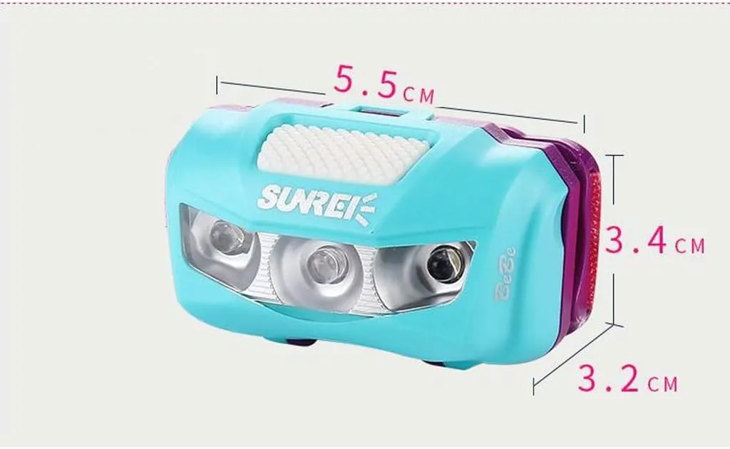 Kids Outdoor Headlight Head-Mounted Night Running Led Mountaineering Camping Light Summer Camp Waterproof Headlight Lightweight (Color : C)