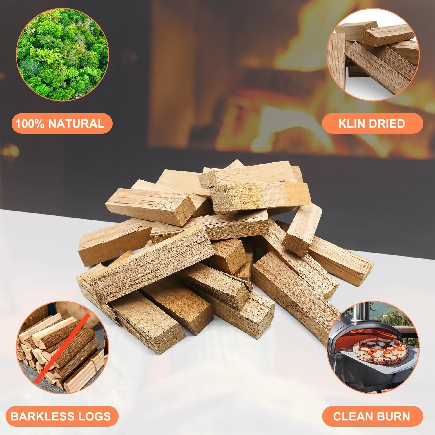 Kiln-Dried Oak Wood for Pizza Ovens - Ideal for Ooni, Gozney, Solo Stove and More - Approx. 15lbs (Oak Wood, 8 inches)