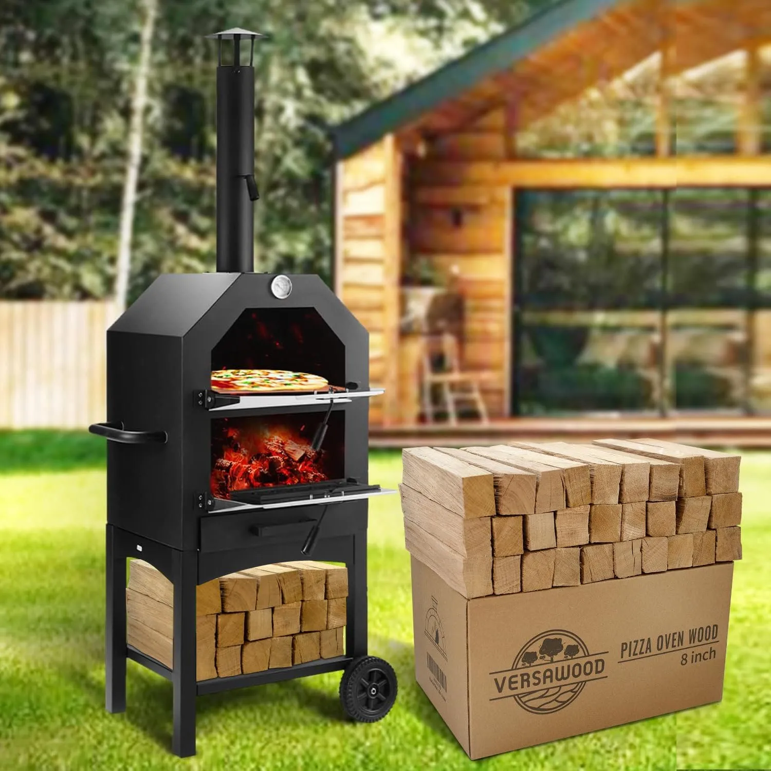 Kiln-Dried Oak Wood for Pizza Ovens - Ideal for Ooni, Gozney, Solo Stove and More - Approx. 15lbs (Oak Wood, 8 inches)