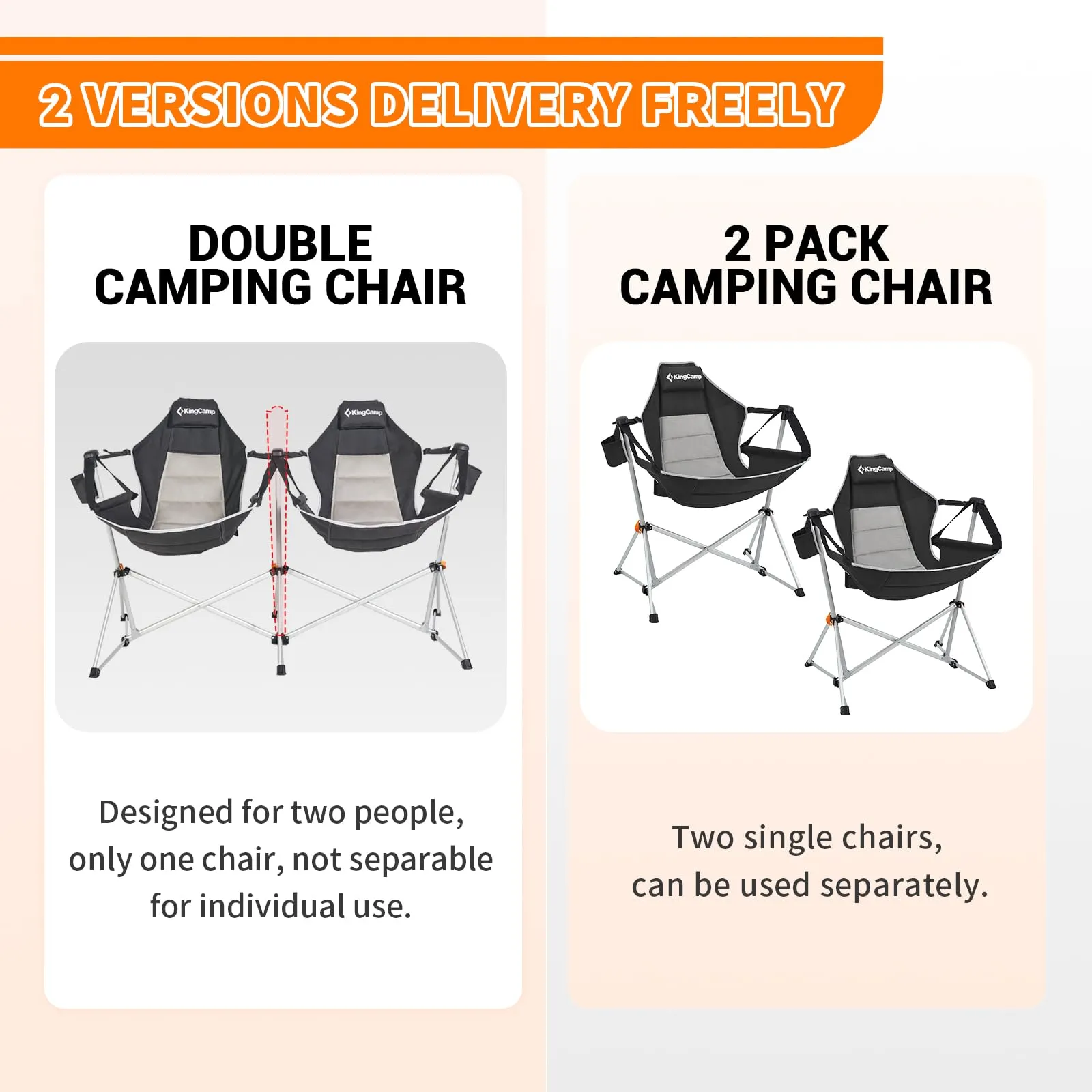 KingCamp ORCHID C30 Double Hammock Camping Chairs with Adjustable Seat