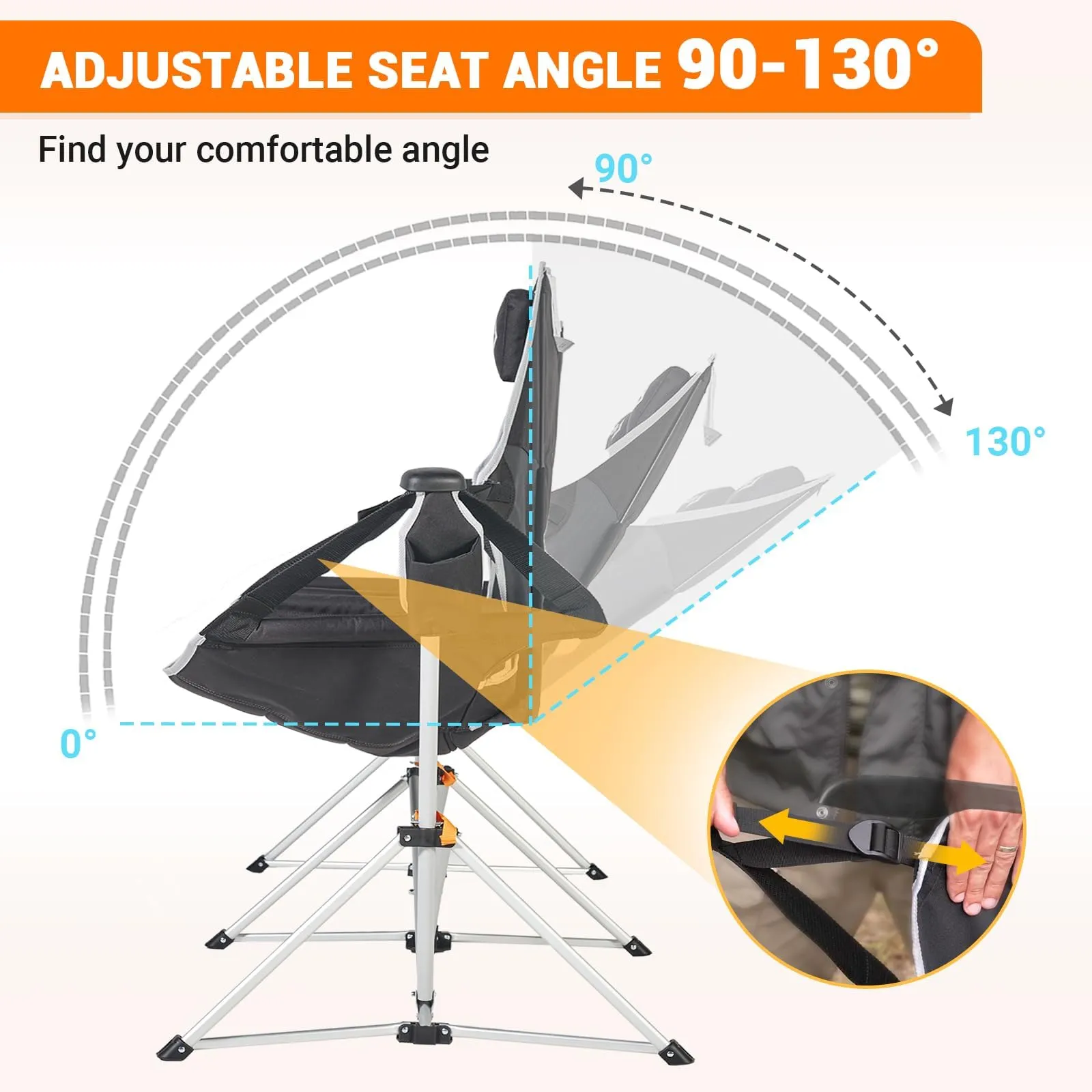 KingCamp ORCHID C30 Double Hammock Camping Chairs with Adjustable Seat