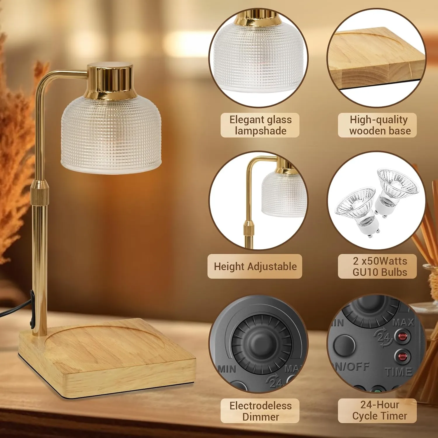 KLL Candle Warmer Lamp for Home: Birthday Gifts for Mom Women Friend Sister Home Decor - House Warming Gifts New Home - Wax Warmer for Jar Candles with 2 Bulbs