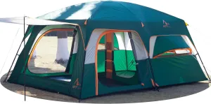 KTT Extra Large Tent 12 Person,2 Bay-Windows,Family Cabin Tents,14'Lx10'Wx6.58'H,2 Rooms and 3 Doors 3 Windows with Mesh,Waterproof,Straight Wall,Big Tent for Outdoor,Picnic,Camping,Gathering