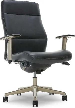 La-Z-Boy Baylor Ergonomic Faux Leather Swivel Executive Chair, Black (CHR10085B)