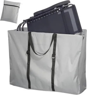 Large Outside Folding Chair Storage Bag with Zipper and Handles, 600D Folding Chair Carry Bag for Zero Gravity Chair Cover, Portable Folding Lounge Chair Carrying Bags, 43" L x 11" W x 29" H (Gray)