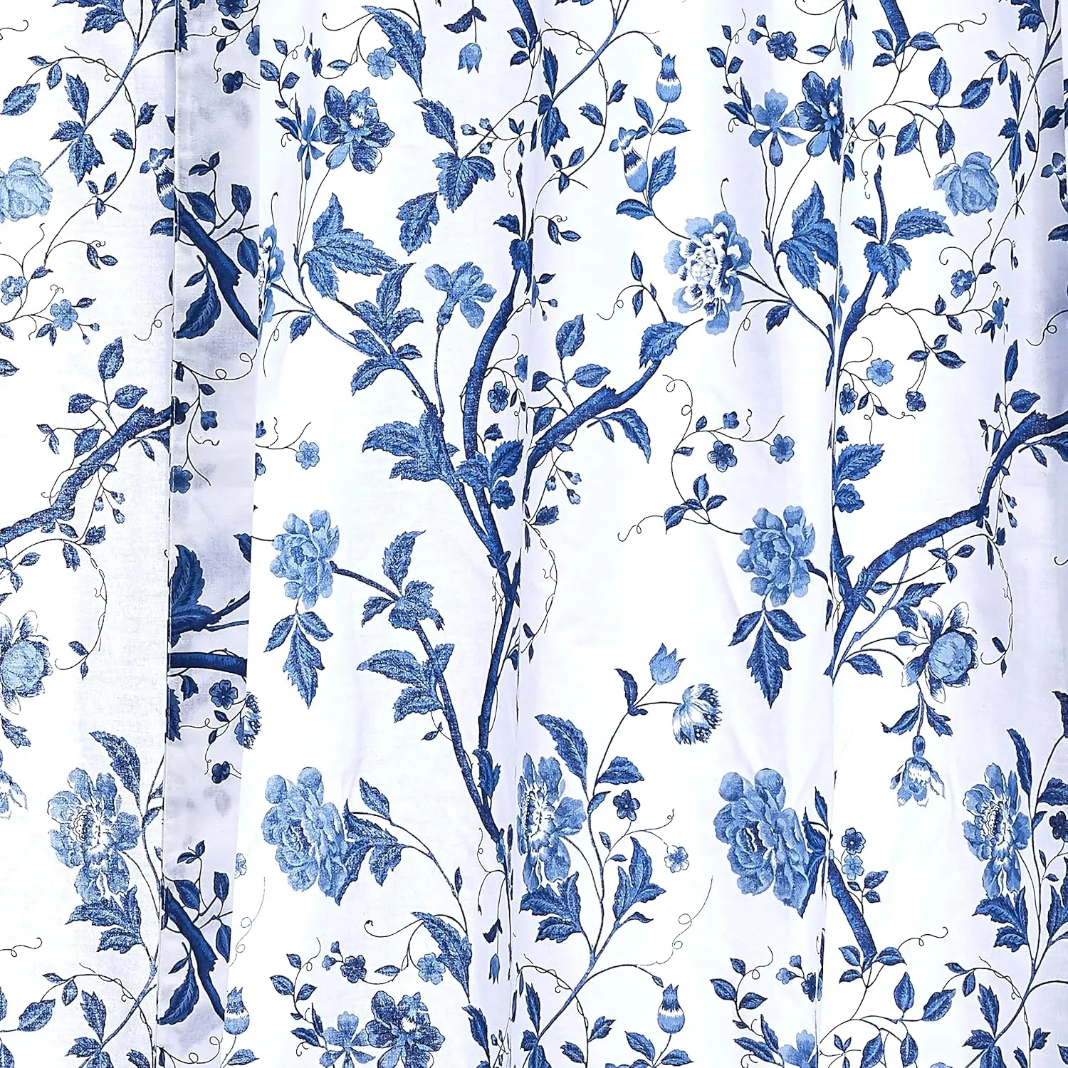 Laura Ashley Home - Cotton Pole Top Valance, Stylish & Lightweight Window Treatment for Home Decor (Elise Blue, 50" x 25")