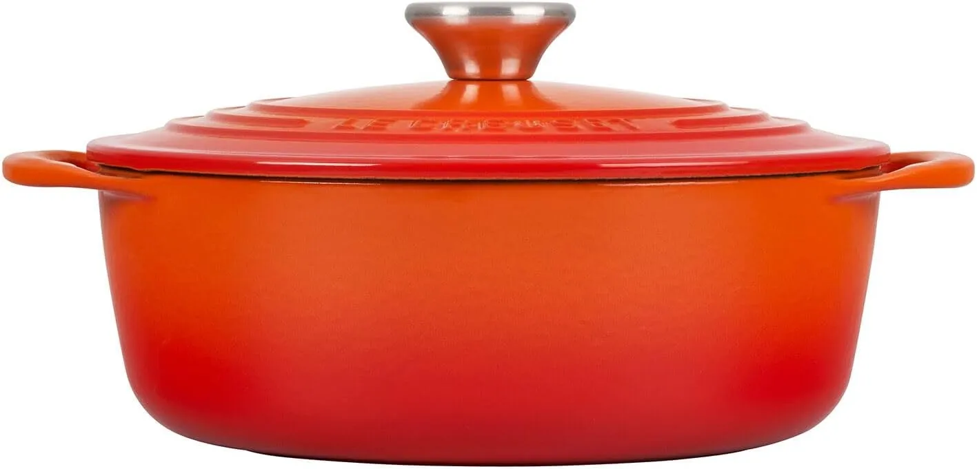 Le Creuset Enameled Cast Iron Shallow Round Oven, 2.75 Qt., Flame