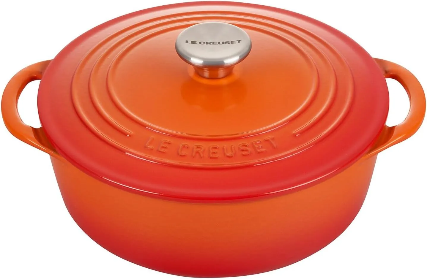 Le Creuset Enameled Cast Iron Shallow Round Oven, 2.75 Qt., Flame