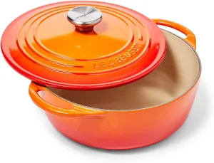 Le Creuset Enameled Cast Iron Shallow Round Oven, 2.75 Qt., Flame