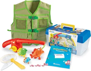 Learning Resources Pretend & Play Fishing Set - 11 Pieces, Ages 3  Toddler Pretend Play Toys, Preschool Learning Toys, Fishing Pole for Kids, Fisherman Costume