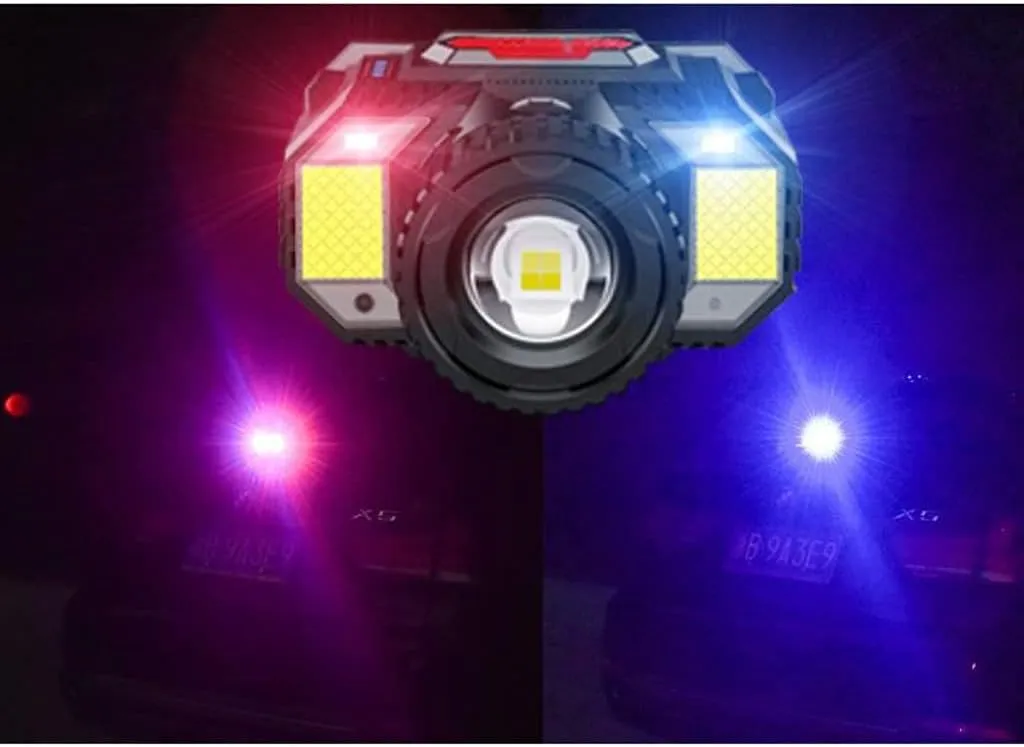LED Bright Headlight Head-Mounted USB Rechargeable Zoom Induction Headlight Outdoor Adventure Camping Torch (Color : Yellow Light)