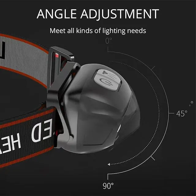 LED Headlamp Rechargeable Induction Sensor Waterproof Headlight Flashlight Ultra-light Lamp Body Used for Cycling Camping Etc. Shustar