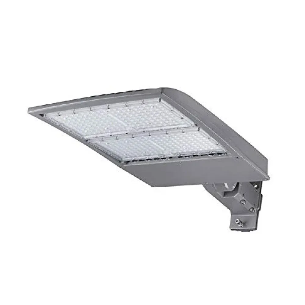 LED Pole Light with Dusk to Dawn Photocell, 300W/240W/200W Wattage Adjustable, 5700K, 133 LM/W, Universal Mount (Adjustable Slip Fitter   Wall Mount), Silver, IP65 Waterproof, AC100-277V, LED Parking Lot Lights - Outdoor Commercial Area Street Lighting,