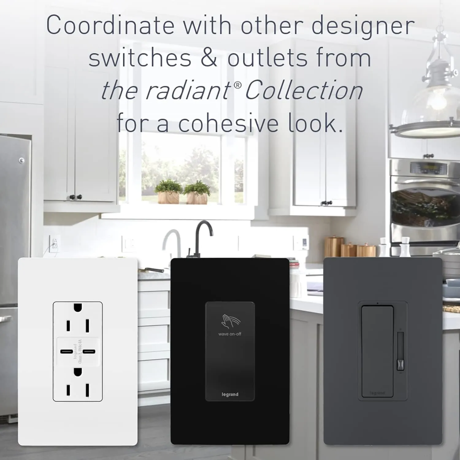 Legrand radiant NTL873WCC6 15 Amp Combination Adjustable LED Night Light and 3-Way Decorator Rocker Switch for Hallways or Kids Bedrooms, White (1 Count)