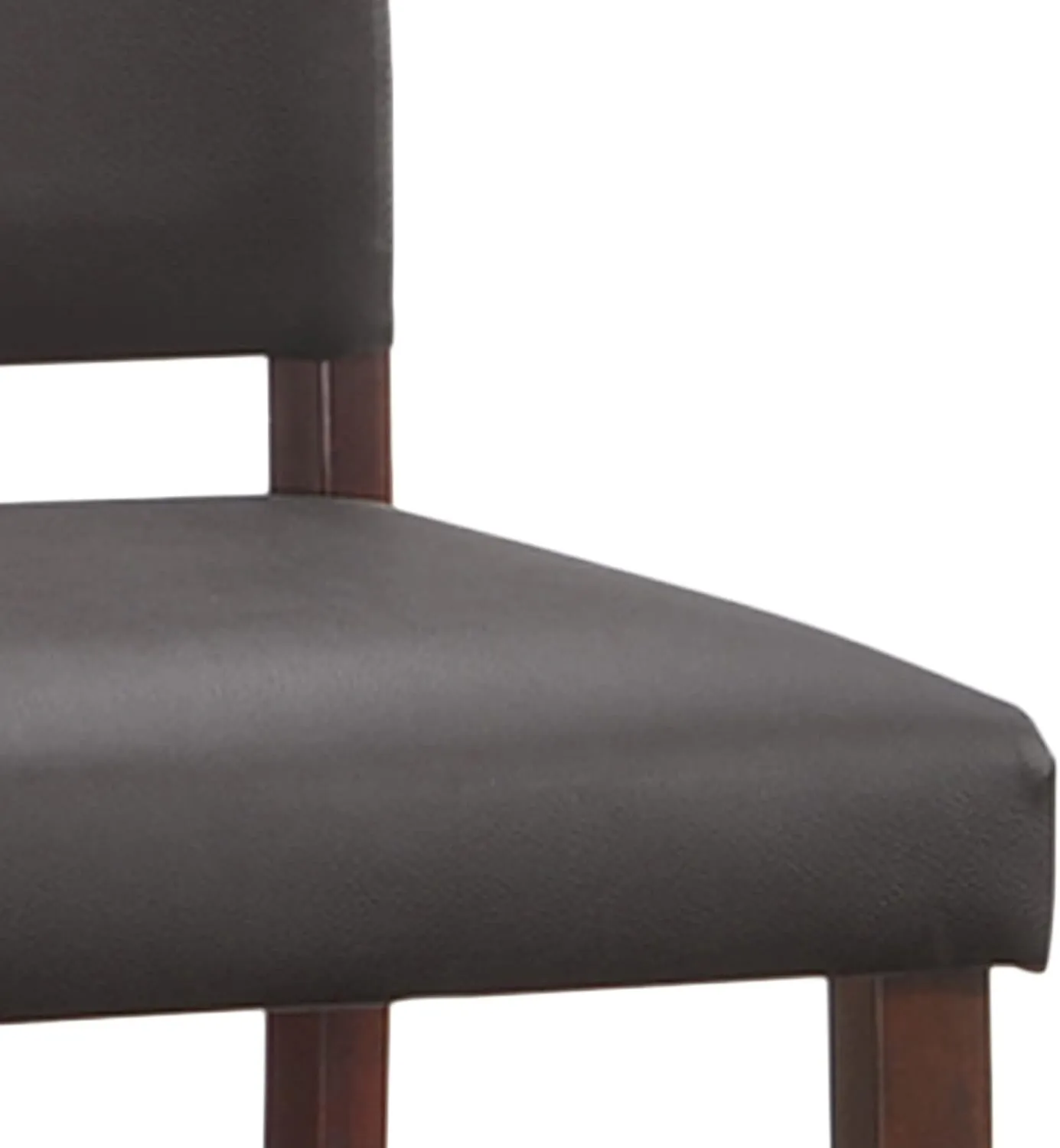 Leick Home Brax Counter Height Stool with Upholstered Back and Wood Base – Set of 4 for Elevated Kitchen Counters, High Top Tables, and Bars – Modern Chairs in Cappuccino and Ebony, 214924