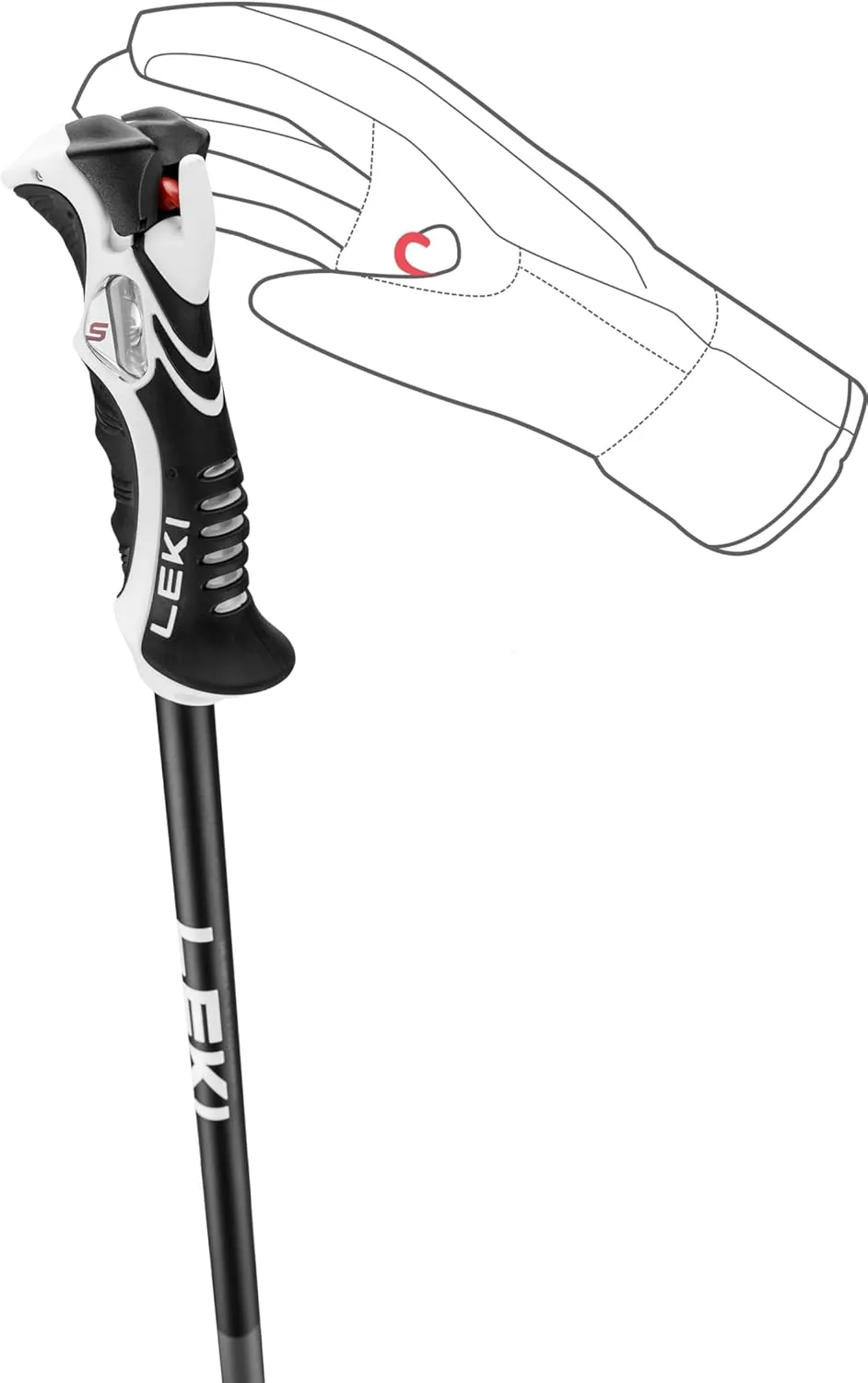 LEKI Bold Lite S Lightweight Aluminum Ski Poles for Alpine Skiing