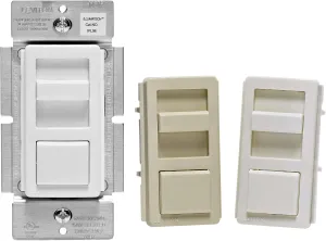 Leviton IllumaTech Dimmer Switch for Dimmable LED, Halogen and Incandescent Bulbs, IPL06-10Z, White with Ivory and Light Almond Faceplates