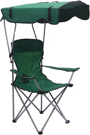 Lightweight Camping Chair Camping Chair With Shade Canopy Chair, Folding Recliner, Adjustable Outdoor Beach Lightweight Sunshade Folding Chairs Outdoor Hiking ( Color : Green , Size : 50*50*90cm )