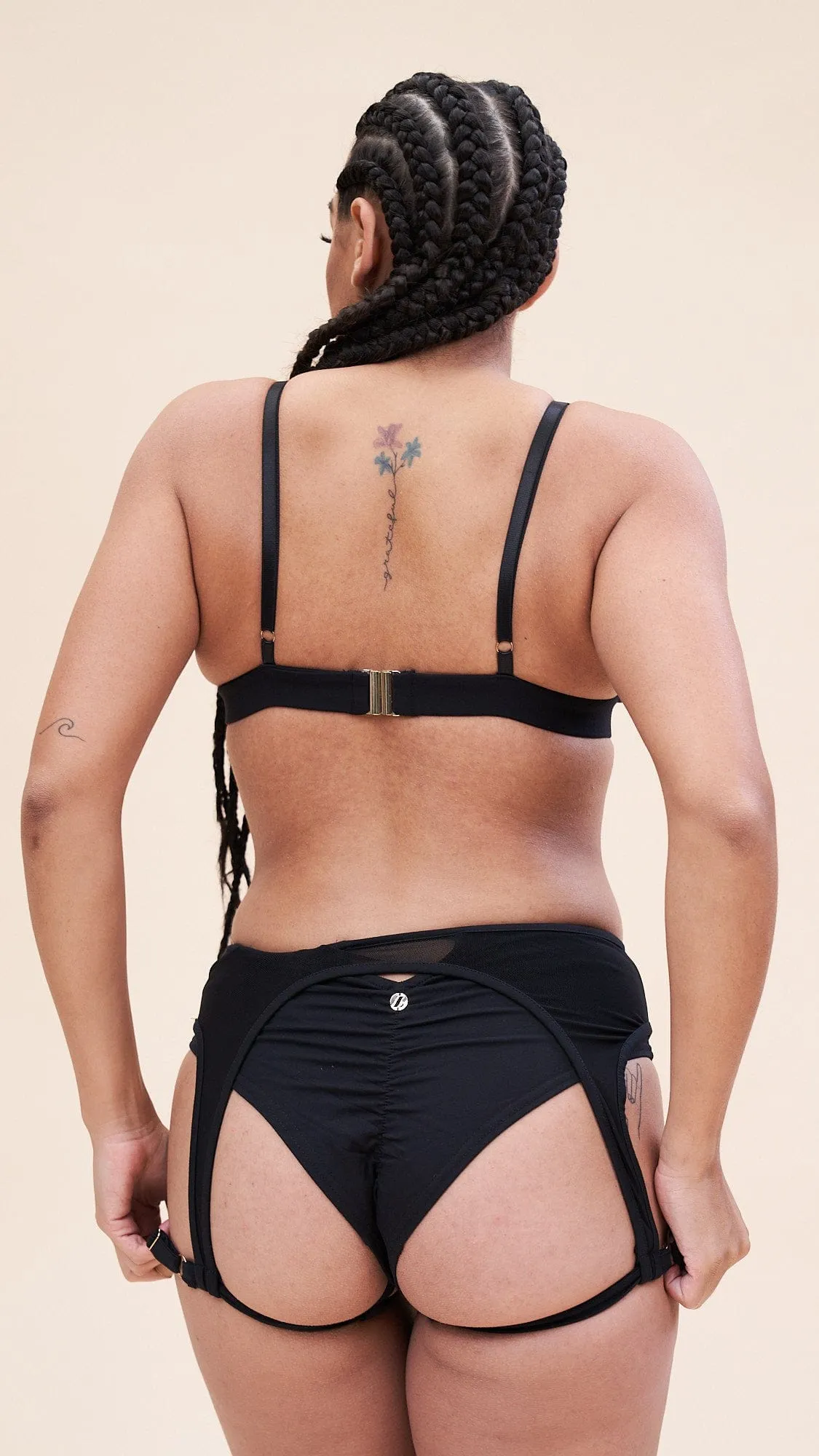 Lily Bra - Strappy Criss Cross Triangle Bra Recycled Black