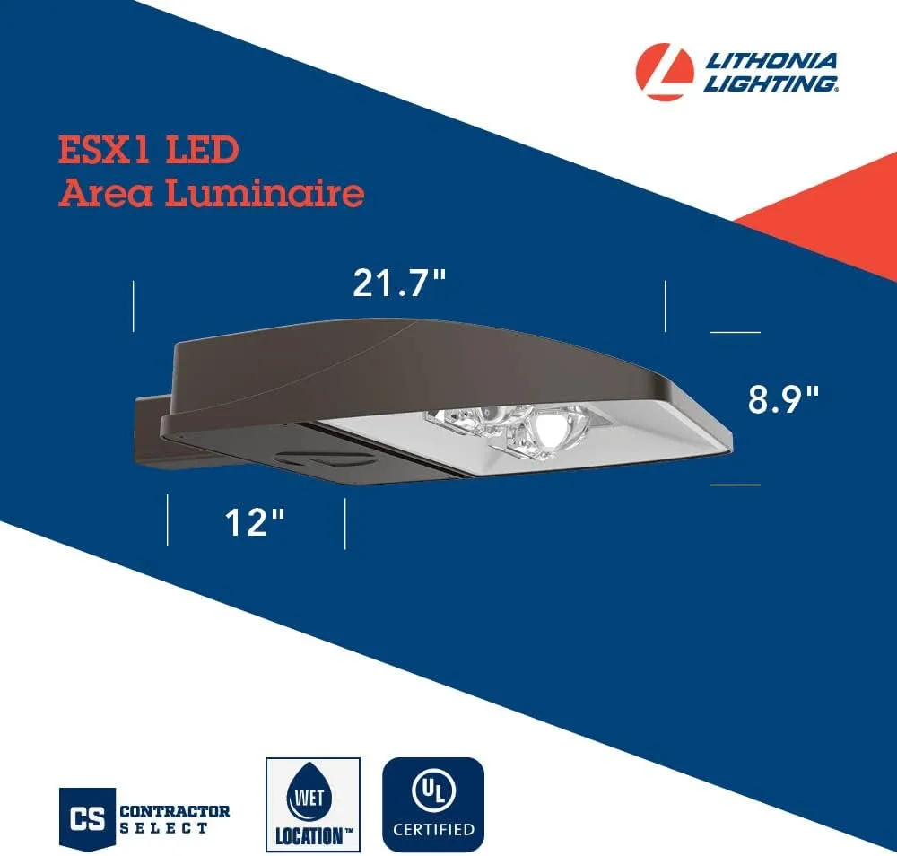 Lithonia Lighting Outdoor ESX1 LED P4 4000K Type 3 Optic MVOLT Universal Pole Mounting Bi-Level Area Light in Bronze