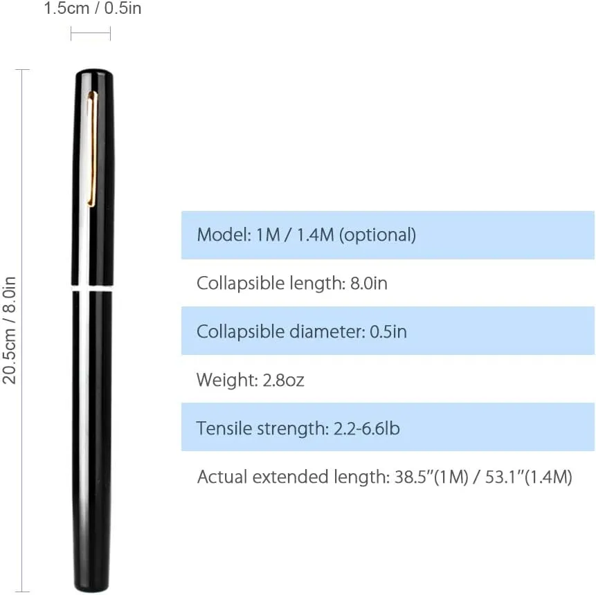 Lixada Collapsible Mini Pen Fishing Pole Kit - Telescopic Fishing Rod Spinning Reel Combo Kit