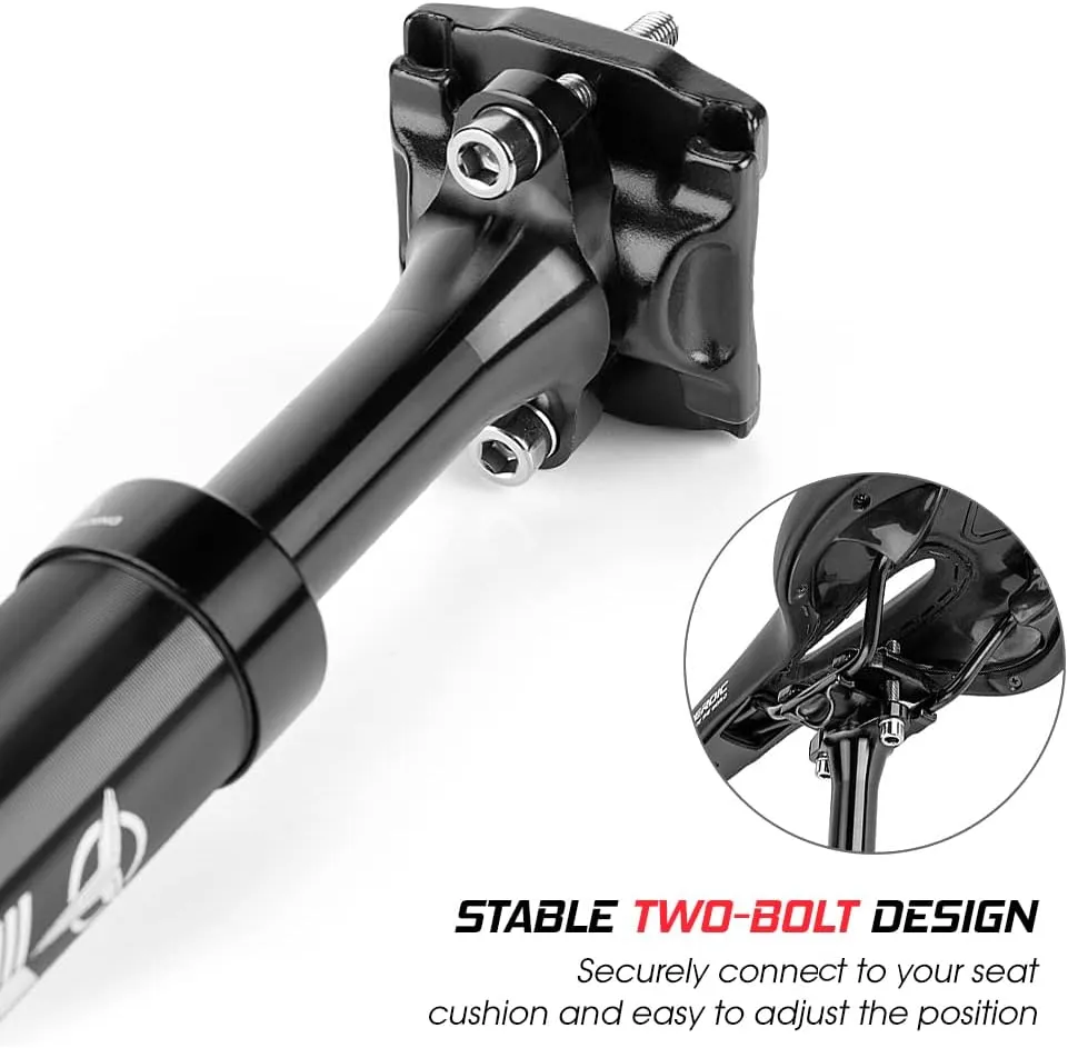 Lixada Seat Post 27.2/30.9/31.6, Bike Seat Post Shock Absorbent, Suspension Seatpost Adjustable, Aluminum Alloy Bike Seat Pole