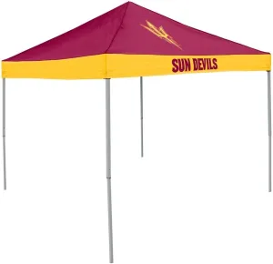 Logo Brands NCAA Arizona State Sun Devils Economy Canopy Tailgate Tent (9' x 9') – Powder-Coated Steel Frame, Water-Resistant Polyester, Team Color Design